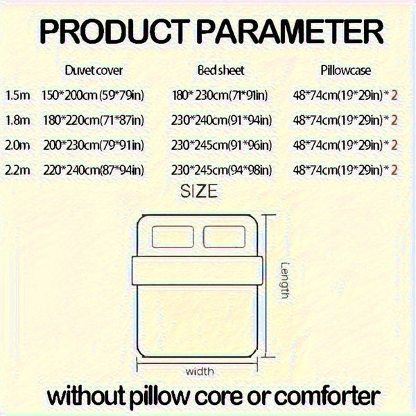 4pcs Jacquard Craft Bedding Set with Cute Rabbit + Dessert Pattern, Soft and Machine Washable