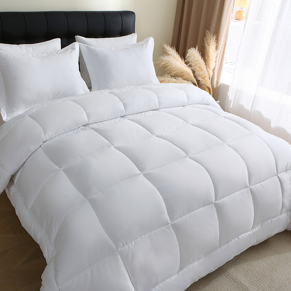 Heavyweight All-season Polyester Comforter Set - 2 u002F3 Pieces Quilted Duvet Insert with Soft Microfiber Filling