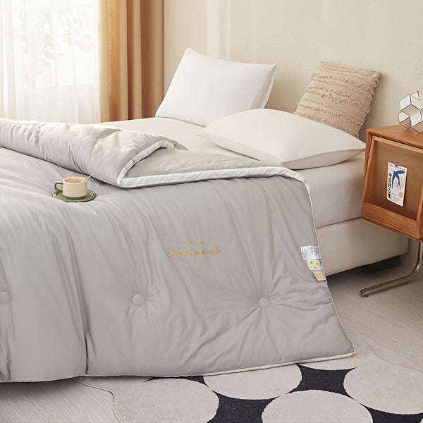 1pc, Solid Color Patchwork Quilt Insert, 100% A-Grade Standard Comfortable & Breathability for All Seasons