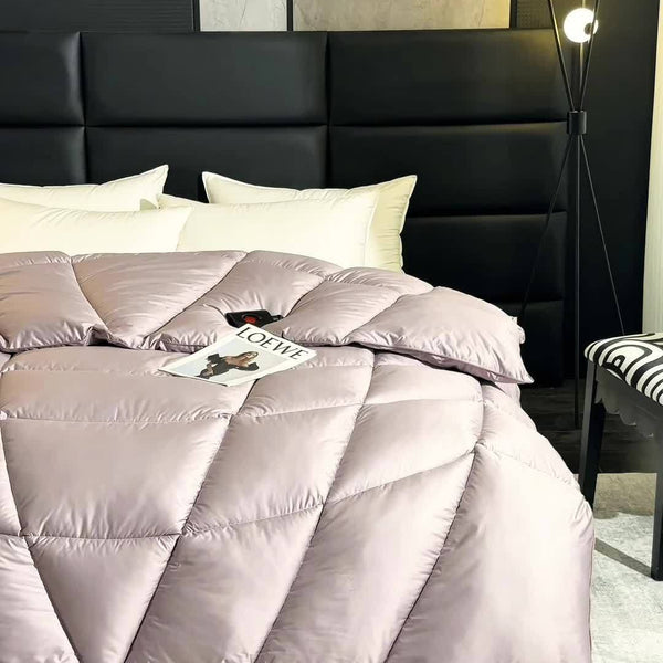 1pc Soft & Cozy All-Season Quilted Duvet Insert - Light Gray, Dual-Sided, Machine Washable