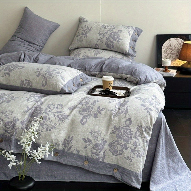 Autumn\u002F Winter New Arrivals A-Class Thickened High GSM Linen Retro Style Double Layer Printed Three-Piece Set and Four-Piece Set