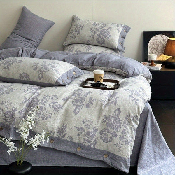 Autumn\u002F Winter New Arrivals A-Class Thickened High GSM Linen Retro Style Double Layer Printed Three-Piece Set and Four-Piece Set