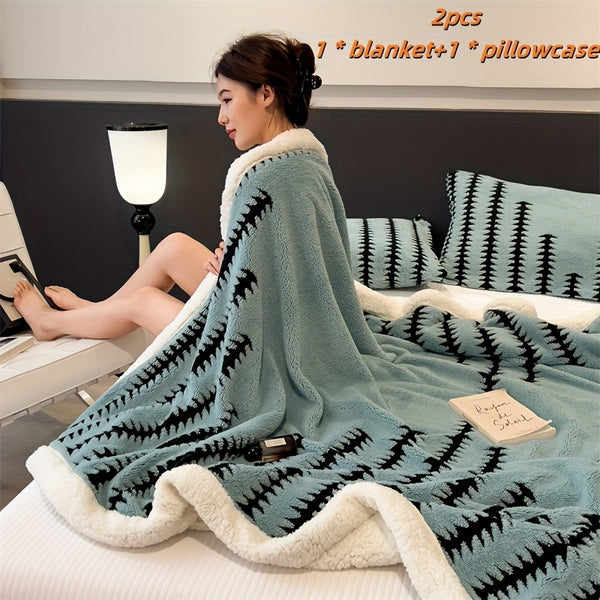 2\u002F3pcs Ultra-Soft Milk Fleece Multi-Functional Blanket Set: 1* Blanket + 1\u002F2* Pillowcase