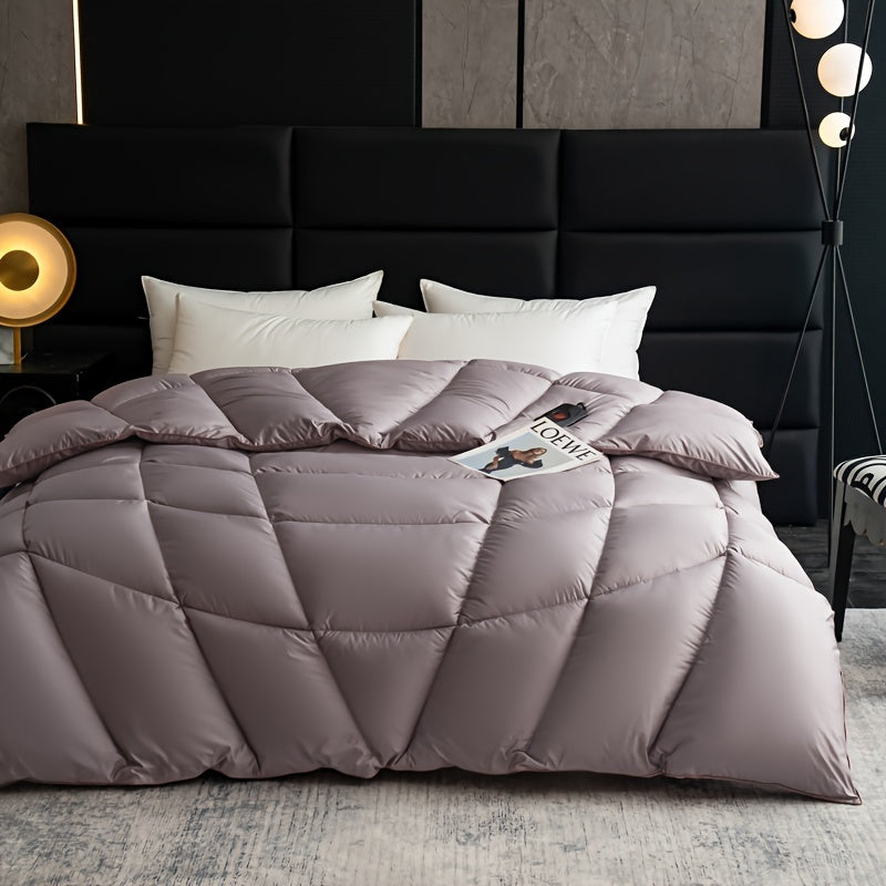 1pc Soft & Cozy All-Season Quilted Duvet Insert - Light Gray, Dual-Sided, Machine Washable