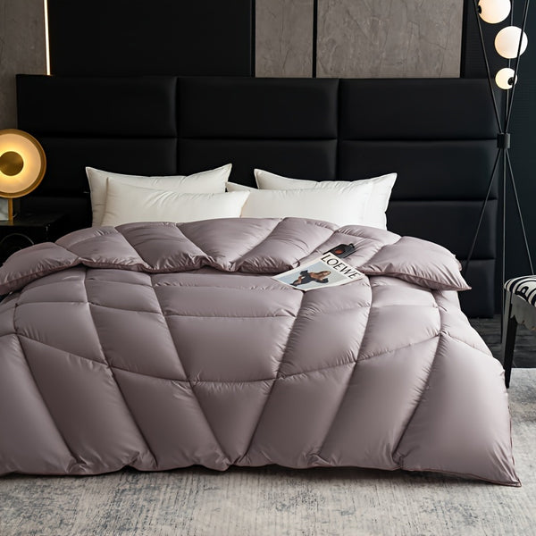 1pc Soft & Cozy All-Season Quilted Duvet Insert - Light Gray, Dual-Sided, Machine Washable